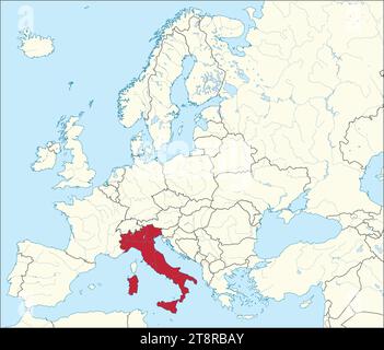 Lageplan der ITALIENISCHEN REPUBLIK, EUROPA Stock Vektor