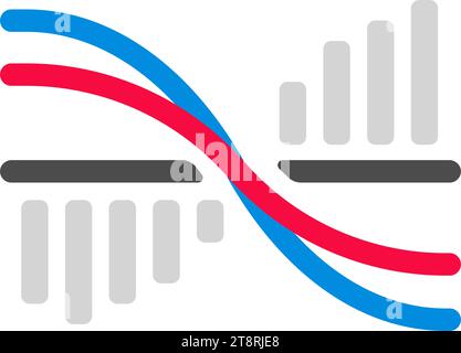 Abbildung des MACD-Vektorsymbols (Moving Average Convergence Divergence) Stock Vektor