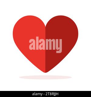 Symbol für Herzform. Love-Symbol im flachen Stil. Rotes Liebesherz-Symbol. Vektorabbildung Stock Vektor