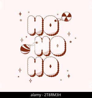 Grooviger Ho Ho Ho-Aufkleber für Weihnachten. Stock Vektor