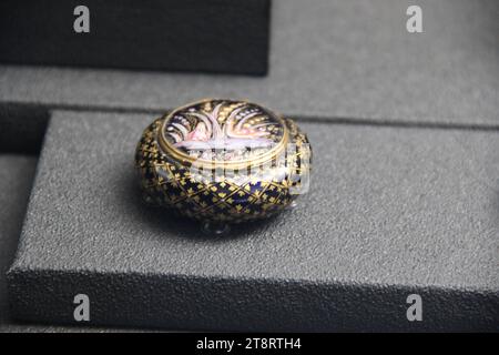 Qing Glas Intarsien Box, Sonderausstellung von Glasartefakten, Palastmuseum, Taipeh, Taiwan Stockfoto