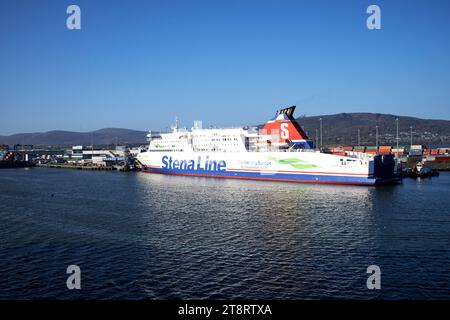 stena superfast vii belfast cairnryan Fähre im Hafen am Stenaline Terminal belfast Harbour, belfast, Nordirland, großbritannien Stockfoto