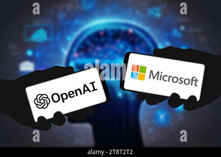 OpenAI und Microsoft – AI Chatbot-Technologie Stockfoto