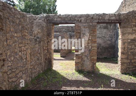 Ruinen von Pompeji, Überreste der römischen Stadt, die durch den Ausbruch des Mt. Vesuv im Jahre 79 n. Chr. und in der Neuzeit ausgegraben, Italien Stockfoto