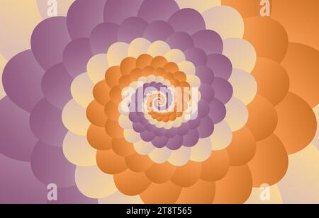 Fibonacci-Spiralhintergrund. Abstrakte bunte Nautilus Fibonacci Mustervorlage, Vektorillustration Stock Vektor