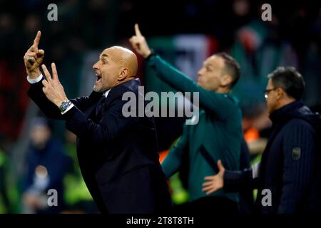 Leverkusen, Fussball, Männer Länderspiel, EM-Qualifikation in der Bay-Arena in Leverkusen 20.11.2023 Ukraine:Italien 0:0 Trainer Luciano SPALLETTI (ITA) Foto: Norbert Schmidt, Düsseldorf Stockfoto