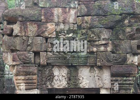 TA Som, Khmer-Tempel, das antike Angkor-Gebiet, Kambodscha. Herrschaft von Jayavarman VII., erweitert durch Indravarman II., Ende des 12. Bis 13. Jahrhunderts n. Chr Stockfoto