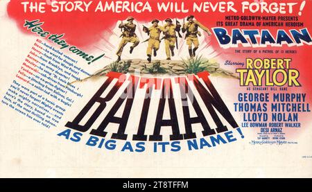 ROBERT TAYLOR GEORGE MURPHY THOMAS MITCHELL LLOYD NOLAN LEE BOWMAN und ROBERTWALKER in BATAAN 1943 Regisseur TAY GARNETT Musik Bronislau Kaper Metro Goldwyn Mayer (MGM) Stockfoto