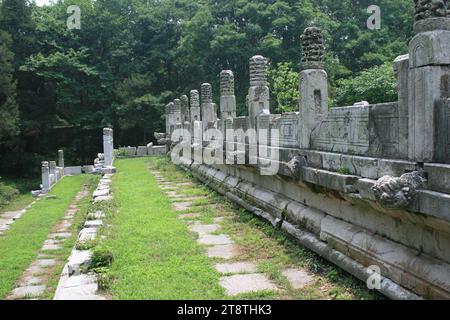 Ming Xiaoling (Kaiser Hongwu Grab), Grabstätte von Ming Hongwu (Zhu Yuanzhang, erster Ming Kaiser) und Sun Zhongshan (Sun Yat-sen), Nanjing, China Stockfoto