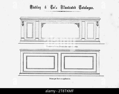 Findlay & Co.: Findlay and Co's Illustrated Catalog. Zähler jeder Beschreibung nach Bestellung. Preise pro Fuß bei Anwendung. 1874, zeigt Erhöhungen von Designs für Zähler Stockfoto