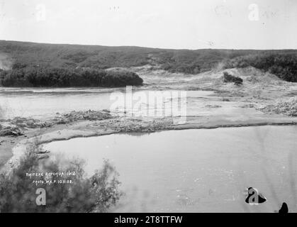 Tikitere, Rotorua County, Allgemeine Ansicht des Thermalgebiets in Tikitere, 1908 Stockfoto