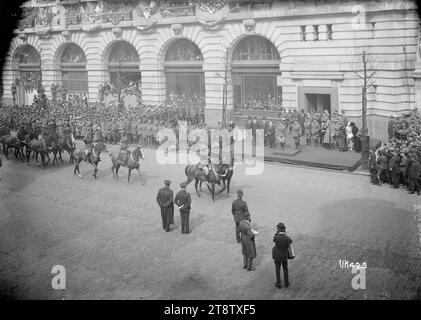 Australische berittene Truppen nähert sich das offiziellen Podium in London, 1919 Stockfoto