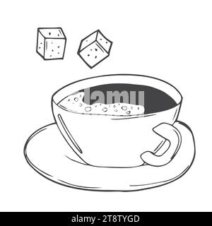 Coffee Cup Doodle Style auf weiß Stock Vektor
