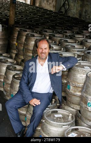 William Lees-Jones MD bei der JW Lees Brewery Stockfoto