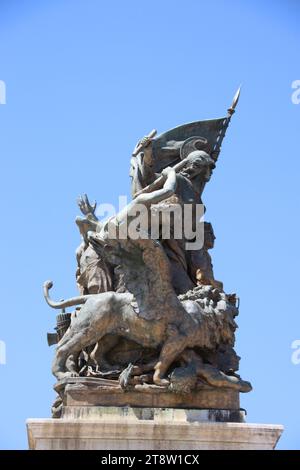 Victor Emmanuel II. Denkmal, erster König des Vereinigten Italien, Mitte des 19. Jahrhunderts bis 1878. Historisches Zentrum Von Rom, Rom, Italien Stockfoto