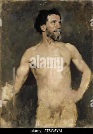 Albert Edelfelt, 21.7,1854, Manor Kiiala, Gemeinde Porvoo, 18.8,1905, Haikko, Gemeinde Porvoo, männliches Modell, Studie, 1874 - 1875, 55,5 x 40 cm, Öl, Öl auf Leinwand Stockfoto