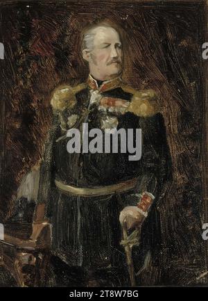Albert Edelfelt, 21.7,1854, Manor Kiiala, Gemeinde Porvoo, 18.8,1905, Haikko, Gemeinde Porvoo, Porträt des Generaladjutanten, Graf Adolf Aminoff, Sketch, 1875 - 1876, 20 x 15,5 cm, Öl auf Leinwand Stockfoto
