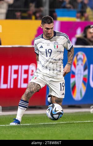 Matteo Politano (Italien) während des UEFA-Qualifikationsspiels 2023:2024" zwischen der Ukraine 0-0 Italien im BayArena Stadion am 20. November 2023 in Leverkusen, Italien. (Foto: Maurizio Borsari/AFLO) Stockfoto