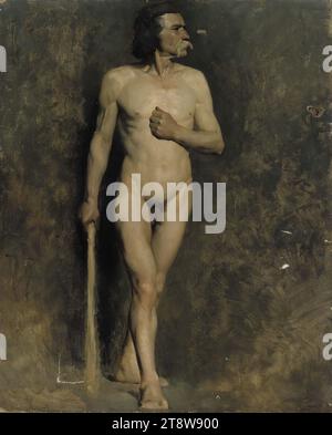 Albert Edelfelt, 21.7,1854, Manor Kiiala, Gemeinde Porvoo, 18.8,1905, Haikko, Gemeinde Porvoo, männliches Modell, Akademieübung, 1874 - 1875, 73 x 60 cm, Öl, Öl auf Leinwand Stockfoto