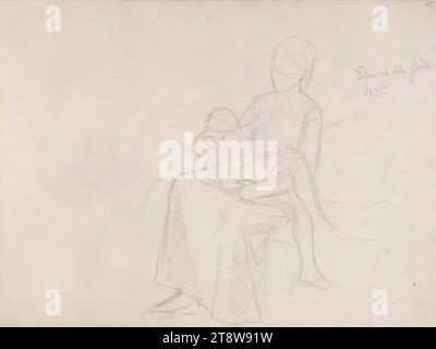 Albert Edelfelt, 21.7,1854, Manor Kiiala, Gemeinde Porvoo, 18.8,1905, Haikko, Gemeinde Porvoo, Sketchbook, 1874 - 1875, 22 x 30 cm, Kohle, Bleistift, Tinte, Aquarell Stockfoto