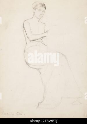 Albert Edelfelt, 21.7,1854, Kiiala Manor, Gemeinde Porvoo, 18.8,1905, Haikko, Gemeinde Porvoo, Sketch for Queen Blanka, 1875–1876, Teil eines Skizzenbuches Stockfoto