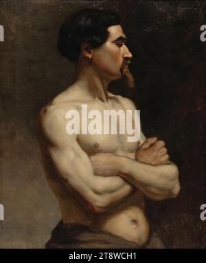 Albert Edelfelt, 21.7,1854, Manor Kiiala, Gemeinde Porvoo, 18.8,1905, Haikko, Gemeinde Porvoo, männliches Modell, Academy Study, 1874 - 1875, 89 x 71,5 cm, Öl Stockfoto