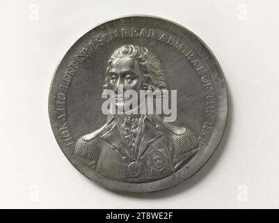 Lord Horatio Nelson (1758–1805), Britischer Admiral, 1798, Hancock, John Gregory, Medaille Graveur, Array, Numismatische Medaille Stockfoto