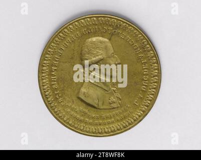 Louis-Alexandre, Duc de La Rochefoucauld d'Anville, Stellvertreter der konstituierenden Versammlung (1789-1791), Präsident des Direktorats des Départements Paris (1791), Liénard, P. G., Graveur, um 1801, Numismatik, Medaille, Kupfer, Vergoldung = Vergoldung, Repoussé, Durchmesser: 4,5 cm, Gewicht (Typenabmessung): 2,87 g Stockfoto