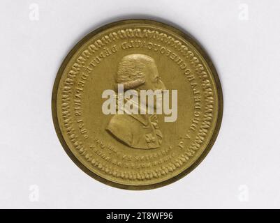 Louis-Alexandre, Duc de La Rochefoucauld d'Anville, Stellvertreter der konstituierenden Versammlung (1789-1791), Präsident des Direktorats des Départements Paris (1791), Liénard, P. G., Graveur, um 1801, Numismatik, Medaille, Kupfer, Vergoldung = Vergoldung, Repoussé, Durchmesser: 4,5 cm, Gewicht (Typenabmessung): 2,87 g Stockfoto