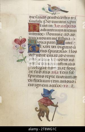 Hore beate Virginis Marie, Meister der Szenen des David des Grimani Breviary, Illuminator, um 1500, 16. Jahrhundert, Manuskript, Drucksachen, Bindung, Handschrift, Samt, Vellum, Beleuchtung, Niederlande, Höhe: 11,1 cm, Breite: 8,5 cm, Tiefe: 4 cm, Abmessungen – Kasten:, Höhe: 12,5 cm, Breite: 11,5 cm, Tiefe: 5,3 cm Stockfoto