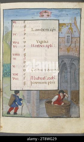 Hore beate Virginis Marie, Meister der Szenen des David des Grimani Breviary, Illuminator, um 1500, 16. Jahrhundert, Manuskript, Drucksachen, Bindung, Handschrift, Samt, Vellum, Beleuchtung, Niederlande, Höhe: 11,1 cm, Breite: 8,5 cm, Tiefe: 4 cm, Abmessungen – Kasten:, Höhe: 12,5 cm, Breite: 11,5 cm, Tiefe: 5,3 cm Stockfoto