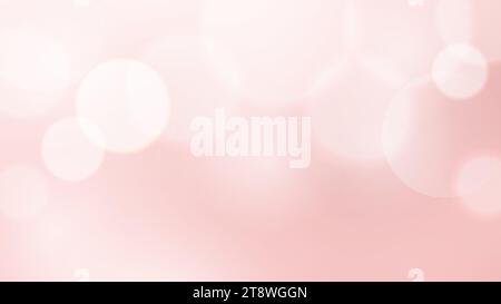 Abstrakter Hintergrund mit Bokeh-Lichteffekt. Verschwommene, glänzende Kreise auf rosa Hintergrund. Elegante Bannervorlage für Valentinstag oder Muttertag Stock Vektor