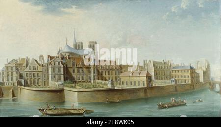 Das Kloster Notre-Dame, von der Insel Saint Louis (Quai d'Orléans), Raguenet, Nicolas Jean-Baptiste, Maler, Array, Malerei, Höhe: 46 cm, Breite: 84,5 cm Stockfoto