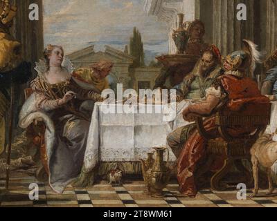 Das Bankett von Kleopatra, Tiepolo, Giambattista, Maler, zwischen 1742 und 1743, 18. Jahrhundert, Musée Cognacq-Jay, Ebene 2, Raum 6, Malerei, Neuzeit, Malerei, Höhe: 50,5 cm, Breite: 69 cm, Abmessungen – Rahmen:, Höhe: 76,5 cm, Breite: 90 cm Stockfoto