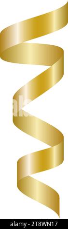Goldenes spiralförmiges Bandelement. Vektorabbildung. Stock Vektor
