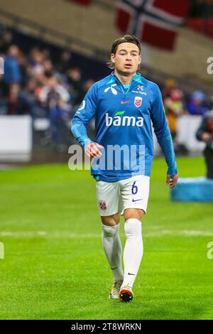 PATRICK BERG, professioneller Fußballspieler, der für die norwegische Nationalmannschaft spielt, fotografierte während eines Trainings vor dem Spiel. Stockfoto