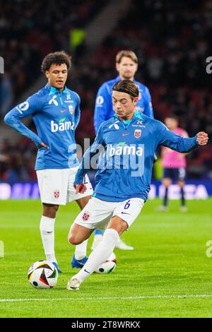 PATRICK BERG, professioneller Fußballspieler, der für die norwegische Nationalmannschaft spielt, fotografierte während eines Trainings vor dem Spiel. Stockfoto