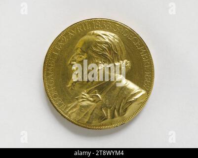 Léon Gambetta (1838-1882), Mitglied der Regierung der nationalen Verteidigung (1870), Präsident der Abgeordnetenkammer (1879-1881), Präsident des Rates und Minister für auswärtige Angelegenheiten (1881-1882), 1882, Kaplan, Jules-Clément, Medaillengravierer, in 1882, Numismatik, Medaille, Abmessungen - Werk: Durchmesser: 2,1 cm, Gewicht (Typenmaß): 14,55 g Stockfoto