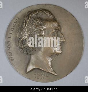 Porträt von Charles-Antoine-Guillaume Pigault de l'Epinoy, dit Pigault-Lebrun (1753-1835), Schriftsteller David d'Angers, Pierre-Jean, Bildhauer, 1831, 19. Jahrhundert, Skulptur, Medallion (Skulptur), Abmessungen – Arbeit: Durchmesser: 13,5 cm Stockfoto