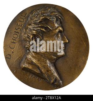 Porträt von Claude-Antoine-Gabriel de Choiseul-Stainville (1760-1838), Peer of France, David d'Angers, Pierre-Jean, Bildhauer, Richard, Louis, Gründer, Um 1828, Skulptur, Medaillon (Skulptur), Abmessungen - Werk: Durchmesser: 12,7 cm Stockfoto