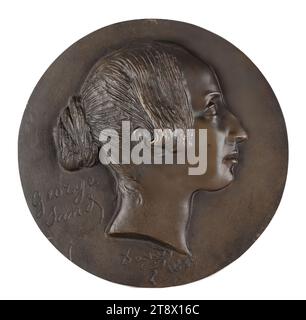 Porträt von George Sand (Amandine-Aurore-Lucie Dupin, baroness Dudevant), 1803-1876, David d'Angers, Pierre-Jean, Bildhauer, Richard, Louis, Gründer, 1833, Skulptur, Medaillon (Skulptur), Abmessungen - Werk: Durchmesser: 16 cm Stockfoto