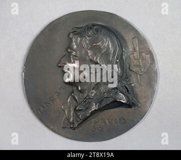 Porträt von Jean-Paul Marat (1743-1793), Politiker, David d'Angers, Pierre-Jean, Bildhauer, Richard, Louis, Gründer, 1830, 1. Hälfte des 19. Jahrhunderts, Skulptur, Medaillon (Skulptur), Abmessungen - Werk: Durchmesser: 12,3 cm Stockfoto