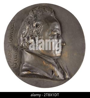 Porträt von Marc-Isambert Brunel (1769-1849), Ingenieur, David d'Angers, Pierre-Jean, Bildhauer, 1828, 19. Jahrhundert, Skulptur, Medallion (Skulptur), Abmessungen - Werk: Durchmesser: 11,5 cm Stockfoto