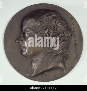 Porträt von Pierre-Jean de Béranger (1780-1857), Sänger, David d'Angers, Pierre-Jean, Bildhauer, Richard, Louis, Gründer, Array, Skulptur, Medaillon (Skulptur), Abmessungen - Werk: Durchmesser: 14,7 cm Stockfoto