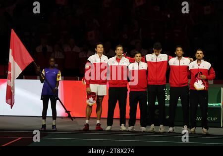 Rum Raisin, Italien. November 2023. Malaga - Tennis, Davis Cup Finals 2023, Kanada gegen Finnland, Kanada Team, 21. November 2023. Foto Felice Calabro' Editorial Usage Only Credit: Independent Photo Agency/Alamy Live News Stockfoto