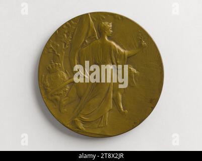 Gedenkmedaille von Leopold II. (1835-1909), König der Belgier (1865-1909), geschlagen anlässlich der Internationalen Ausstellung von Lüttich, 1930, Devreese, Godefroid, Gravierer in Medaillen, nach 1930, Numismatik, Medaille, Abmessungen - Werk: Durchmesser: 7 cm, Gewicht (Typenmaß): 131,07 g Stockfoto