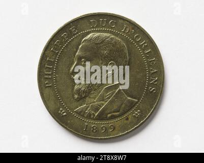 Louis Philippe Albert d'Orléans, Graf von Paris (1838–1894), Prinz Königlich von Frankreich (1842–1848), 1899, Gatteaux, Grazer in Medaillen, 1899, Numismatik, Medaille, Abmessungen - Werk: Durchmesser: 3 cm, Gewicht (Typenabmessung): 7,75 g Stockfoto