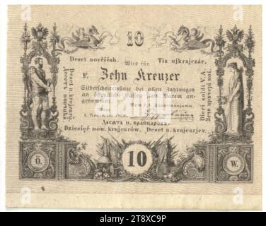 Münzbrief, 10 Kreuzer, Unbekannt, k.k. Hauptmünzamt, Münzbehörde, 01.11.1860, Papier, bedruckt, Höhe x Breite 50 x 63 mm, mintfarben, Wien, Münzgebiet, Österreich, Reich (1804-1867), Finanzen, Banknote, Geld, die Wiener Sammlung Stockfoto