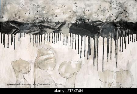 Das Ölgemälde mit dem Titel "die Unmoderation im Essen und Trinken" von Monika Slusarczyk Stockfoto