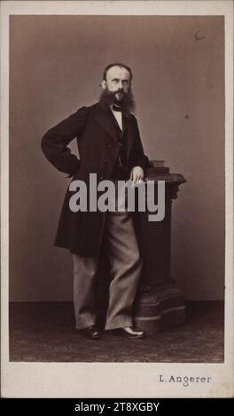 Friedrich von Schmidt (1825-1891), Architekt, Ludwig Angerer (1827-1879), Fotograf, Datum um 1865, Trägerkarton, Albumenpapier, Trägerkarton 10, 6 x 6, 1 cm, Architektur, Porträt, Selbstporträt von Architekt, Mann, Porträt, Friedrich von Schmidt, Sammlung Wien Stockfoto